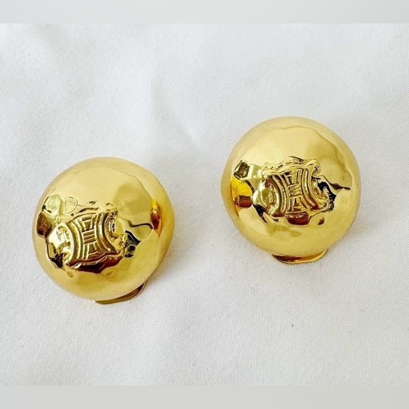 Celine Jewelry - Celine Gold Arc De Triomphe clip on Earrings